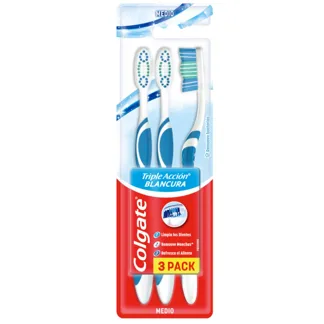 Cepillo Dental Colgate Triple Acción Blancura Blíster 3cepillos Empaque Familiar