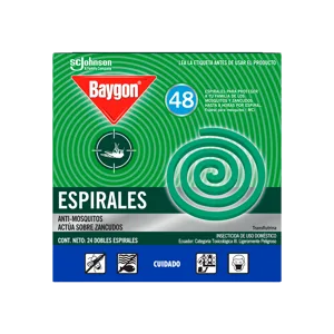 Baygon Repelente Sólido Espiral Para Insectos Voladores 48 Repuestos x52gr