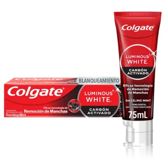 Crema Dental Colgate Luminous White Carbón Activado 75ml
