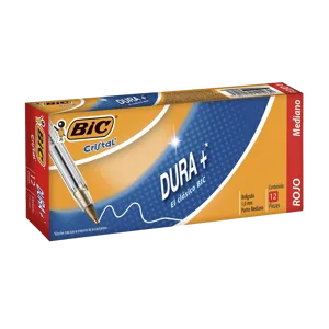 Boligrafo BIC Cristal Dura + Rojo x12Un