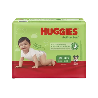 Pañal Huggies Active Sec Talla G Singlepk x25 Pañales
