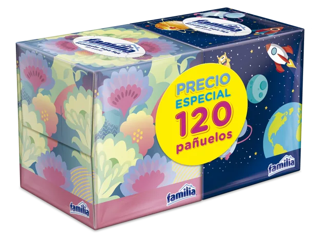 Pañuelo Familia Cubo Triple Hoja x2Un x60 Hojas