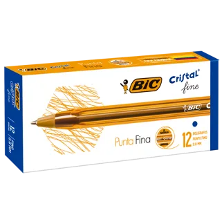 Boligrafo BIC Cristal Punta Fina Azul x12Un