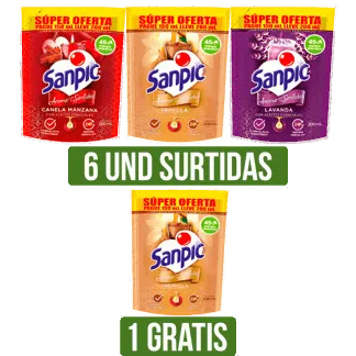 6Und Surtidas Limpiador Sanpic x200ml Gts Limpiador Sanpic Surtido x200ml