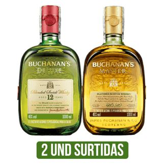 2Und Whisky Buchanan´s (Master/D´Luxe)(x750ml/x1000ml)/D´Luxe x375ml)