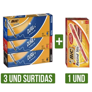 3Und Boligrado Dura + Surtidox12 + 1Und Bolig Round Surtido x12