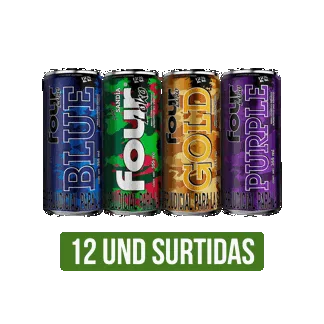 12Und Four Loko Surtido (Blue/Sandia/Gold/Purple) x355ml