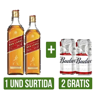 Whisky Johnnie Walker Red Label (x700ml/x1000ml) Gts 2Un Budweiser Lata