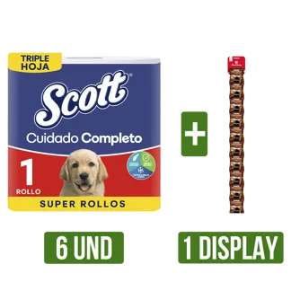 6Un Papel Higiénico Scott x1Rollo x30mts + 1Dp Café Juan Valdez Liofilizado x10Un x10gr