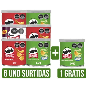 6Und Papas Fritas Pringles Surtidas x40gr/x37gr Gts Papas Pringles x40gr